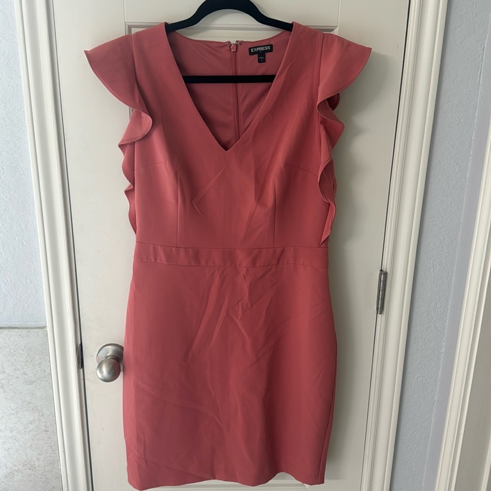 Peach knee length dress